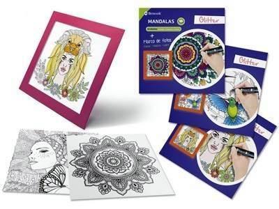 LIBRO MANDALAS BRILLANTINA 24 HOJAS + MARCO BISMARK 328095
