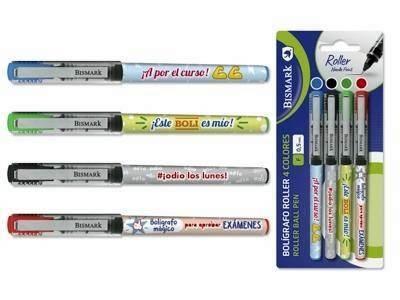 BOLIGRAFO GEL PUNTA AGUJA FRASES 4 COL. BISMARK 329594