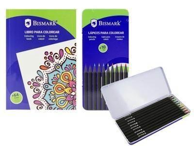 LIBRO DE MANDALAS PARA COLOREAR + 10 LAPIZ BISMARK 330259