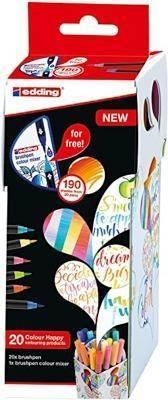 Caja Edding 20 colour happy CH20+1 Caja con 20 rotuladores Edding 1340 punta pincel. Colores surtidos
