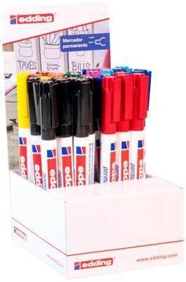 Expositor con 30 Edding 400. Permanente. Punta redonda 1mm. Colores surtidos