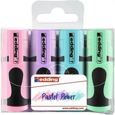Estuche con 4 marcadores mini fluorescente pastel. Colores surtidos