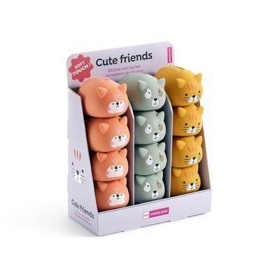 Expositor Miquelrius Monederos silicona Cute Friends 12 unidades Back2Fun MR16285