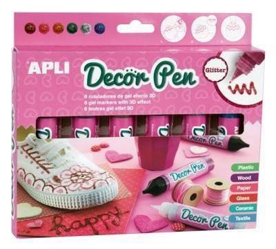 Kit Decorpen purpurina surtido 6 unidades 14968 Apli
