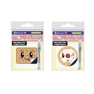 330734 WABI-SABI TACO NOTAS ADHESIVAS NEGRAS C/ BOLIGRAFO BISMARK