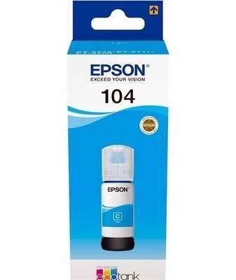 EPSON tinta 104 EcoTank Cyan ink bote C13T00P240