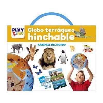 PTC015 PLAYTIME - KIT GLOBO TERRAQUEO HINCHABLE-EL MUNDO DE LOS ANIMALES