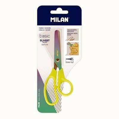 BWM10444Y Blíster tijeras Basic serie Sunset, mango amarillo