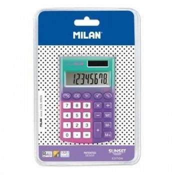 151008SNPRBL Blíster calculadora 8 dígitos Pocket Sunset lila - rosa