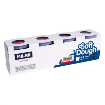 9135113304 Caja 4 botes 116 g pasta blanda Soft Dough, rosa