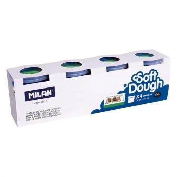 9135114704 Caja 4 botes 116 g pasta blanda Soft Dough, turquesa