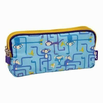 081135TNG Estuche 3 cremalleras serieTangled Monkeys, azul
