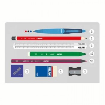 08872TNG Kit 4 estuches con contenido Tangled Monkeys, azul