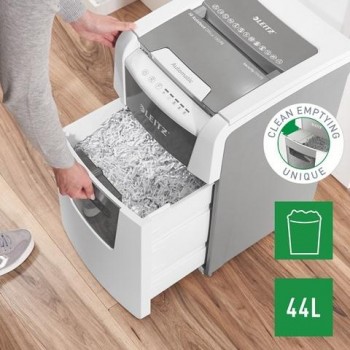 Destructora Leitz IQ Auto+ Office 150 P5, autoalimentación, blanca 80140000
