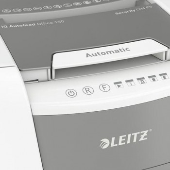 Destructora Leitz IQ Auto+ Office 150 P5, autoalimentación, blanca 80140000