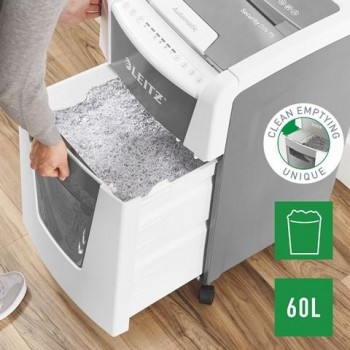 Destructora Leitz IQ Auto+ Office 300 P5, autoalimentación, blanca 80160000