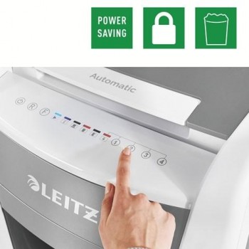 Destructora Leitz IQ Auto+ Office 300 P5, autoalimentación, blanca 80160000