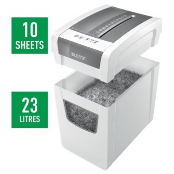 Destructora Leitz IQ Slim Home Office P4, blanco/plata 80010000