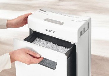 Destructora Leitz IQ Protect 8 P4, blanco/plata 80910000