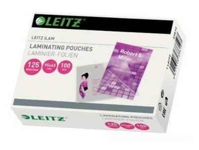 C.100 fundas plastificación Leitz 125 micras 65x95mm