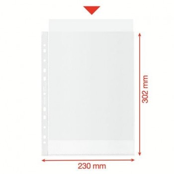 Funda Esselte PP Piel de naranja 100mc C/50 DIN A4 11 taladros 627501