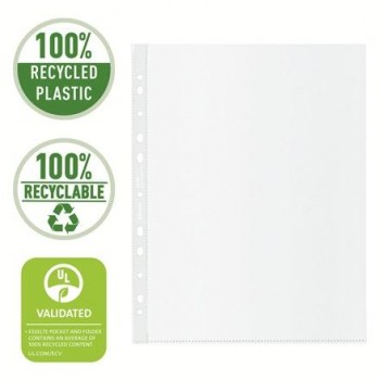 Funda Esselte PP Piel de naranja70mc C/100 Reciclada A4 maxi 11 taladros 627494