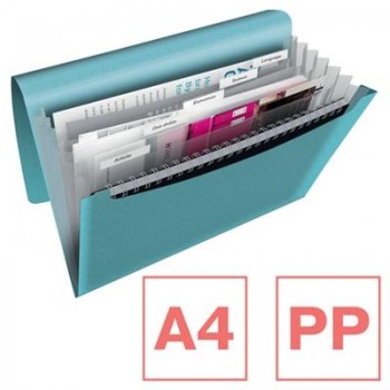 Carpeta acordeón Esselte Colour'Breeze PP. Con 6 separadores, azul 626252