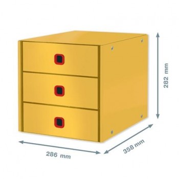 Bucs de 3 cajones Click & Store Cosy (290x283x360mm), amarillo 53680019