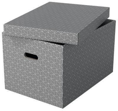 Pack 3 cajas de almacenaje grandes (510x355x305mm), gris 628287