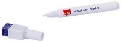 Mini Rotulador NOBO borrado en seco para pizarra de cristal (Pack 6) blanco 1915444