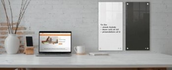 Panel pizarra magnética de cristal pequeña NOBO  300 x 600 mm