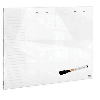 Organizador semanal de cristal de sobremesa NOBO 430 x 560 mm, blanco 1915602