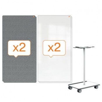 Sistema de pizarra magnética y tablero de anuncios móvil Move&Meet 1915569