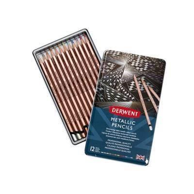 Caja metálica de 12 lápices Derwent Metallic 2305599