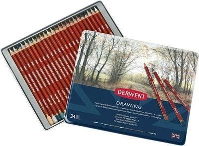 Caja metálica de 24 lápices Derwent Drawing 700672