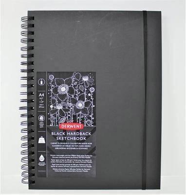 Cuaderno de dibujo con papel negro Derwent A4, 40 hojas 200 grs 2300379
