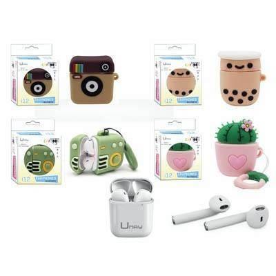 Auriculares Bluetooth Umay I12S dibujos 330153 surtidos con funda