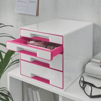 Bucs de cajones WOW Desk Cube 4 cajones fucsia /blanco 52132023