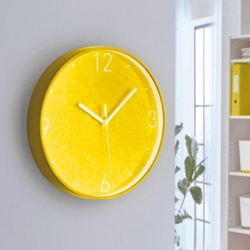 Reloj pared WOW, amarillo/blanco 90150016