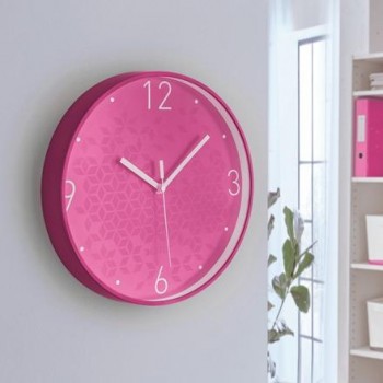 Reloj pared WOW, fucsia/blanco 90150023
