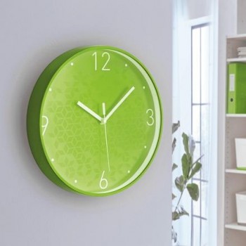 Reloj pared WOW, verde/blanco 90150054