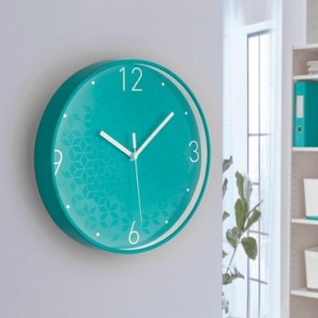 Reloj pared WOW, turquesa/blanco 90150051