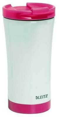 Taza Travel térmica WOW 380 ml, blanco/fucsia 90140023