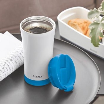 Taza Travel térmica WOW 380 ml, blanco/azul 90140036