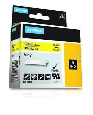 Cinta Dymo Rhinopro 19mmx5,5m negro/amarillo 18433