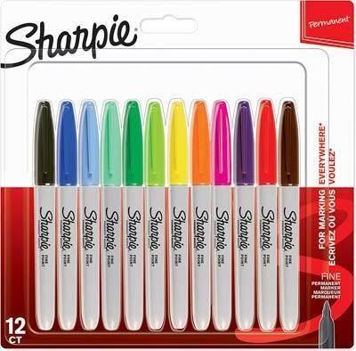 Rotulador Sharpie permanente c/12 fine surtido 2065404