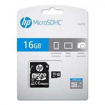 Tarjeta memoria HP 16GB micro SD + adaptador SDU16GBHC10HP