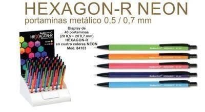 Expositor 40 portaminas Hexagon neon 0,5 y 0,7 surtidos 84103 780000020