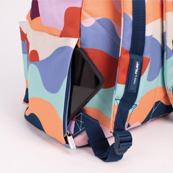 624605FN Mochila urbana clásica 2 cremalleras 43cm. serie The Fun, multicolor Milan
