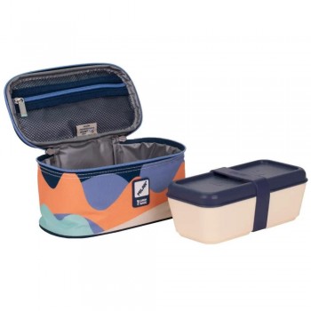 Bolsa isotérmica porta alimentos pequeña con 1 recipiente (1,5 l) serie The Fun, azul Milan 08805FNB